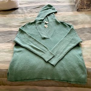 NWT Aerie CozyUp Waffle Sweater Hoodie, Color Mint, Size M but Fits like XL